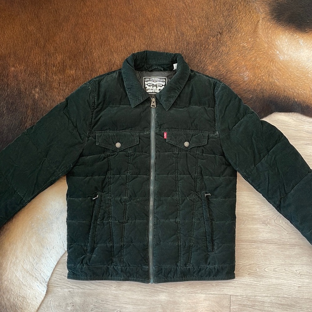 Black Levi Velvet Bomber Jacket